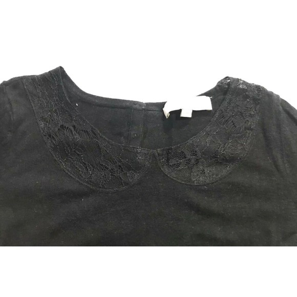 Ann Taylor Loft Pullover Light Sweater Small S Black Peter Pan Ribbed Lot Of 2 - Picture 6 of 11